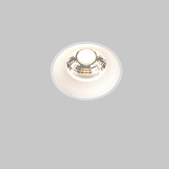 Встраиваемый светильник 7,4*7,4*6 см, LED, 12W, 3000К, Maytoni Technical ROUND DL058-12W3K-TRS-W белый, вр 7,5 см