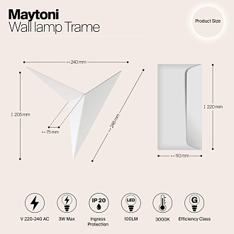 Светильник настенный Maytoni C808WL-L3W, белый/матовый