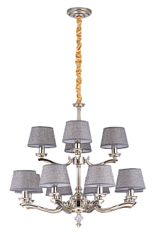 Люстра Ø620 x H630(1100), мм, 12*40W (480W), SN (Сатин+Никель) NewRgy 5288R/8+4 SN
