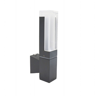 Уличный светильник Favourite Pillar 2861-1W, D100*W50*H270, уличный настенный светильник; металлическое основание черного цвета; плафон из акрила, IP54; свечение мягкое