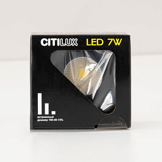 Встраиваемый светильник 8 см, 7W, 3500K Citilux Гамма CLD004NW4 черный, вр 7,5 см
