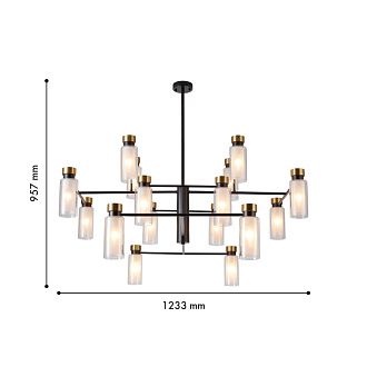 Люстра на штанге 123,5*95,5 см, 16*E14, 960W, Favourite Slank 4482-16P черный