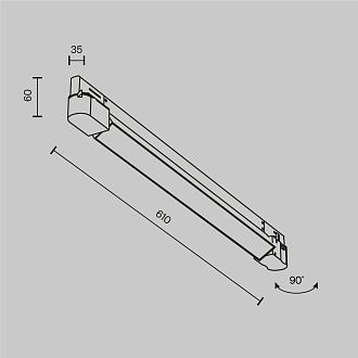 Трековый светильник 61*3,5*-6 см, *LED*20W, 4000K, Maytoni Technical Basis TR196-3-20W4K-B(N), Черный