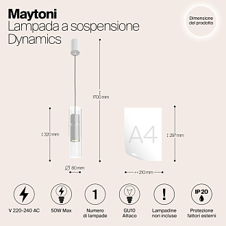 Светильник 22 см, Maytoni Dynamics MOD326WL-02W, белый