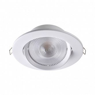 Встраиваемый светильник 14 см, 15W, 3000К, белый, теплый свет, Novotech Stern 357999, LED, вр 11,5 см