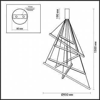 Подвесной светодиодный светильник Odeon Light Cometa 3860/96L Золото, диаметр 95 см