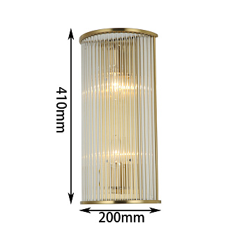 Бра Favourite Wonderland 2907-2W, D95*W200*H410, каркас медного цвета, плафон  из прозрачных стеклянных трубочек