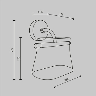 Бра 27 см, 8W, 3000K, Maytoni Cabaret MOD170WL-L8BS3K2, латунь
