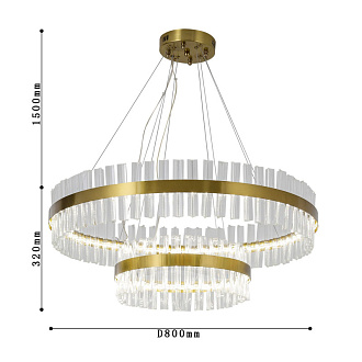 Подвесной светодиодный светильник Favourite Placerat 4012-12P, золото, LED 60W,  3000-6000к, 