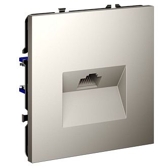 Розетка компьютерная встраиваемая Voltum S70 RJ45 кат.6, кашемир пластик Soft touch VLS060103