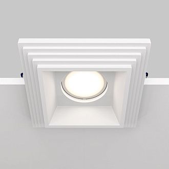 Встраиваемый светильник DL005-1-01-W-1 12,2*12,2*-4,1 см, 1*GU10*10W, K, Maytoni technical Gyps Modern DL005-1-01-W-1, Белый, вр 12,5*12,5 см