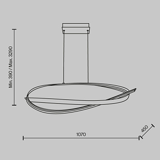 Подвесной светильник 107*45*329 см, LED, 38W, 3000К, Maytoni Plons MOD283PL-L40BS3K латунный
