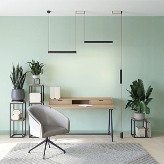 Трековый однофазный светильник 64 см, 24W, 3000K, Denkirs Belty Linear DK5577-BK, черный