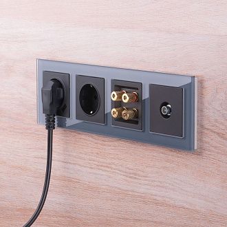 W0041115/ Рамка на 4 поста Favorit (серый,стекло) Werkel 4690389160011