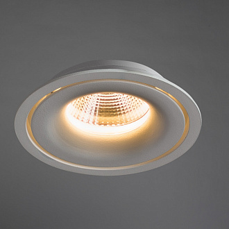 Встраиваемый светильник 15 см, 15W, 3000К, белый, теплый свет, Arte Lamp A3315PL-1WH, LED, вр 13 см