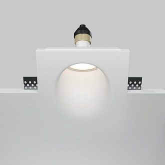 Встраиваемый светильник 12*12*6,5 см, 1*GU10, 12W, Maytoni Technical Gyps Modern DL001-WW-01-W белый, вр 12,5*12,5 см
