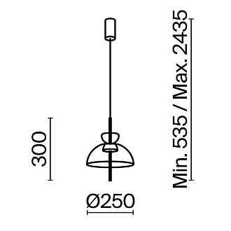 Подвесной светильник  25*57,8 см, LED 1 12W, 3000К, Черный Maytoni Bangkok MOD185PL-L6B3K5