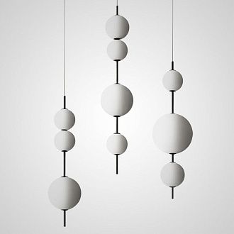 Подвесной светильник White beads Pendant 25*25*85 см, 3*LED*7W, 3000K, ImperiumLoft 40.2133-0, Чёрный