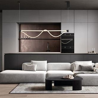 Подвесной светильник 146,5*8*60-238 см, *LED*38W, 3000K, Mantra Fugaz MAN8951, черный