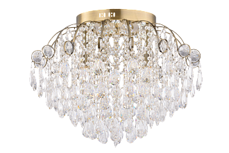 Люстра 640*480, 16*E27+LED, 60W Sfera Sveta Хрусталь (Эконом) 1524/8+8 AB, Бронза