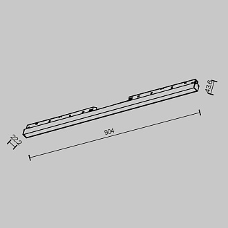 Светильник на шине 90,4*2,2*4,4 см LED, 30W, 3000К, Maytoni Technical BASIS TR030-2-30W2.7K-B черный