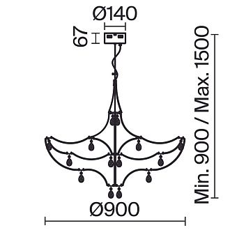 Подвесной светильник *90*90-150 см, *LED*25W, Freya Amela FR6138PL-L30BS, Латунь