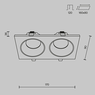 Светильник 17 см, Maytoni Technical Zoom DL033-2-02W, белый, вр 8*16 см