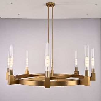 Люстра на штанге CANELLE Round Chandelier 8 Modern Brass 121*21*21 см, 8*E27*60W, ImperiumLoft 40.1550, Латунь