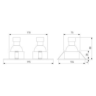 Светильник встраиваемый GU10 черный 15700/02 Elektrostandard Andi 4690389218545, a071591