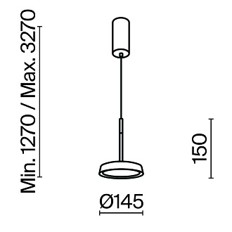 Подвесной светильник 15,3*327 см, LED, 12W, 3000К, Maytoni El MOD041PL-L15TR3K черный