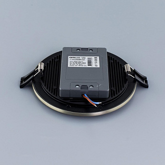 Светильник, 14 см, 15W, 3000К, хром, теплый свет, Citilux Омега CLD50R151, встраиваемый LED, вр 12,5 см