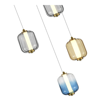 Светильник подвесной 69*18,5/200 см, 5*LED*10W 3000K ST LUCE Summer SL1193.303.05 латунь