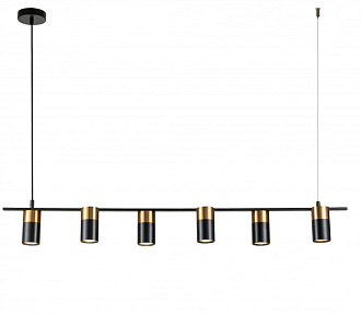 Подвесной светильник 1080*100*135/1670 мм, 6*GU10 чёрный Indigo Liberta V000147, 11014/6P Black