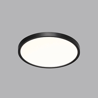 Cветильник 30*2,5 см, LED 24W, 3000/4000 К, IP40, белый/черный, пластик Sonex Alfa Black, 7660/24L