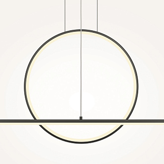 Подвесной светильник 143*11,7*300 см, LED, 40W, 4000К, Maytoni Halo MOD247PL-L49BK черный