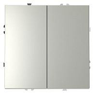 Выключатель с самовозвратом встраиваемый Voltum S70 двухклавишный 10А, сталь пластик Soft touch VLS020605