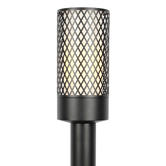 Уличный светильник Favourite Barrel 3020-1T, L120*W120*H650, каркас чёрного цвета, внутренний плафон из белого матового стекла, IP44