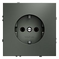 Розетка встраиваемая Voltum S70 с заземлением 16А, титан пластик Soft touch VLS040106