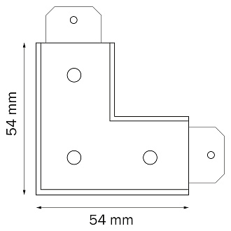 Соединитель PRO L-образный 5,4*5,4 см, Матовый Черный Lightstar Barra 505127