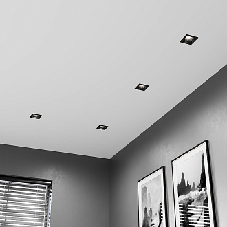 Точечный светильник LED 10W, 4000 К, 5,6*8,4*8,4 см, черный, Elektrostandard Quadro 25085/LED
