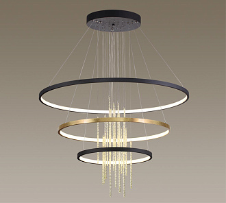 Светильник 81 см, 113W, 4000K Odeon Light Monica 3901/99L, черный-золото