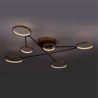 Светильник 125**15 см, LED 45W, 3000 / 6500К, Золото LED4U L200-6