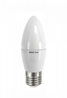 33216 Лампа Gauss Elementary Свеча 6W 420lm 3000K Е27 LED 1/10/100