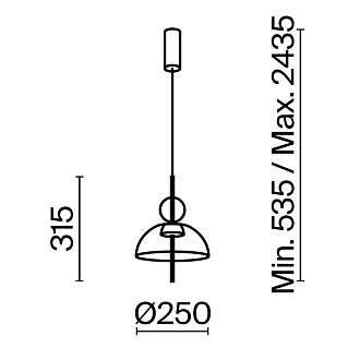 Светильник 25 см, 12W, 3000K, Bangkok MOD185PL-L11B3K1, черный