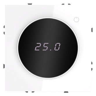 Терморегулятор электронный Voltum S70 с индикацией и датчиком, для теплого пола, белый  пластик/стекло  VLS070101