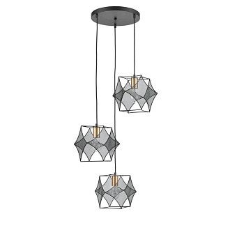 Подвесной светильник  38*145 см, 3*E27 черный, золото Vele Luce Spark VL6352P03