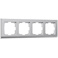 W0041865 Рамка на 4 поста Stark, серебряный матовый Werkel, 4690389194962