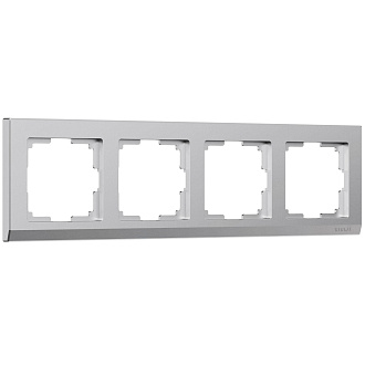 W0041865 Рамка на 4 поста Stark, серебряный матовый Werkel, 4690389194962