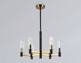 Люстра на штанге **38-76 см, 6*E14*40W, K, Ambrella Light High Light LH55511, черный, латунь