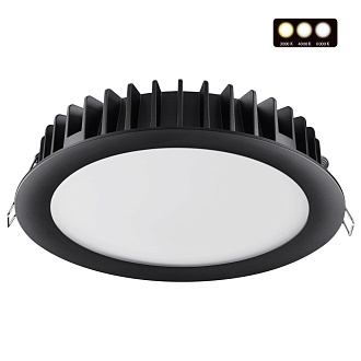 Светильник 17 см, 20W, 3000-6000K, Novotech Spot Lante 358954, черный, вр 15 см